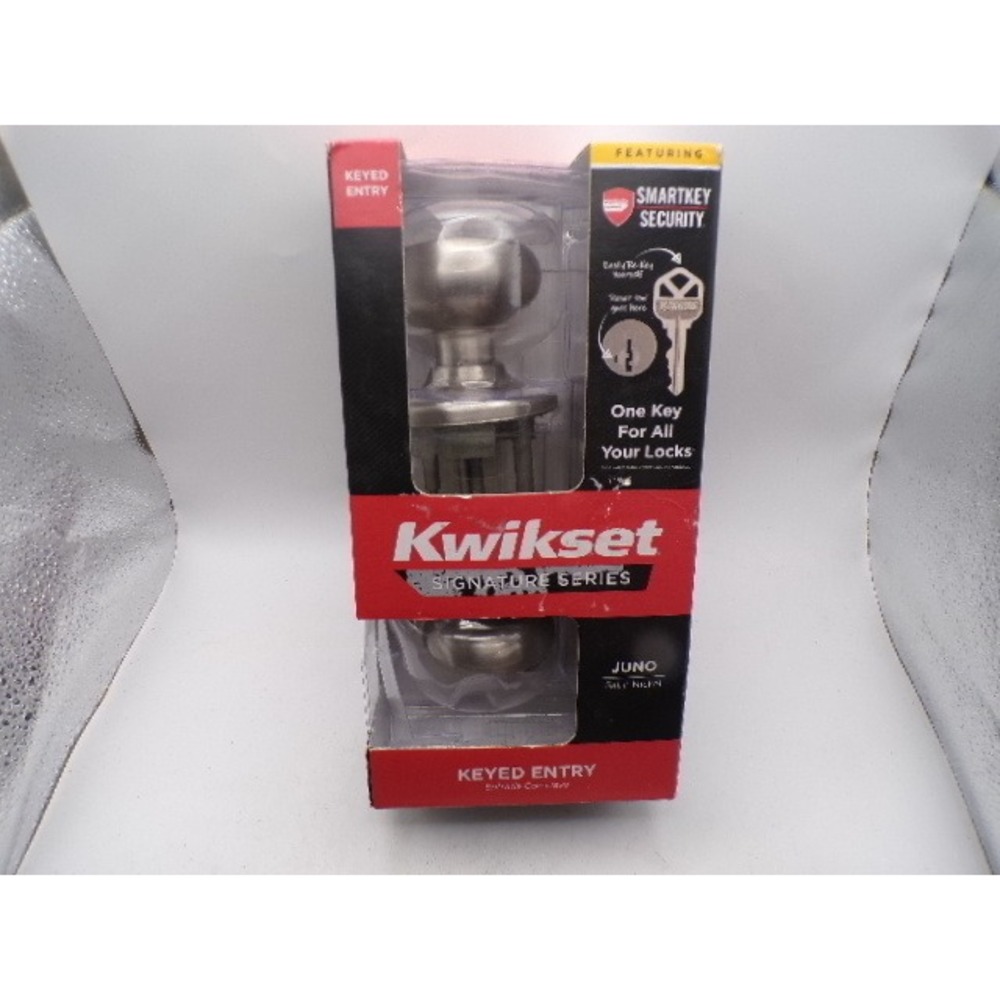 Kwikset Signature Series Juno Keyed Entry Door Knob SmartKey Satin Nickel 740J15